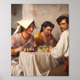 Carl Bloch in een Romeinse osterie Poster