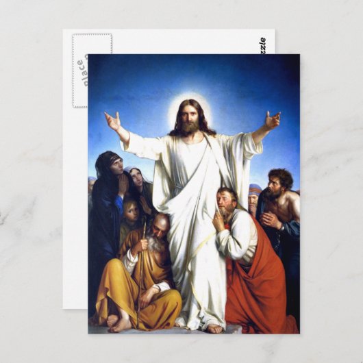 Carl Bloch kunstwerk, Christus Colsulator Briefkaart (Voorkant / Achterkant)