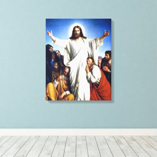Carl Bloch kunstwerk, Christus Colsulator Canvas Afdruk (Insitu (Houten vloer))