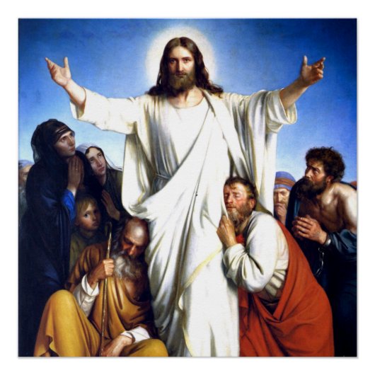 Carl Bloch kunstwerk, Christus Consolator Perfect Poster (Voorkant)
