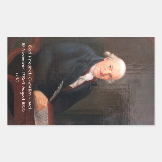 Carl Friedrich Christelijk Fasch 1790 Rechthoekige Sticker (Voorkant)