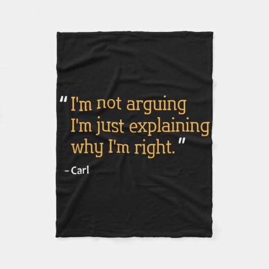Carl Gift Quote Grappige Verjaardag Gepersonalisee Fleece Deken (Voorkant)