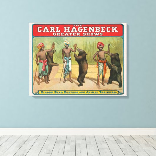 Carl Hagenbeck Circus-Poster Canvas Afdruk (Insitu (Houten vloer))