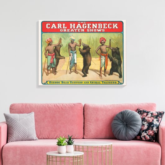 Carl Hagenbeck Circus-Poster Canvas Afdruk (Insitu (Woonkamer))