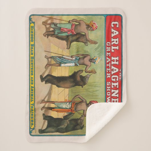  Carl Hagenbeck Circus-Poster Sherpa Deken (Voorkant)
