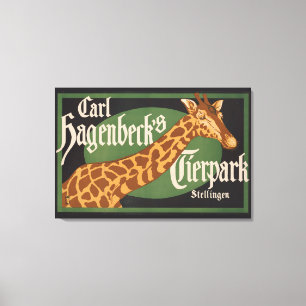  Carl Hagenbeck's Tierpark Circus Poster Canvas Afdruk