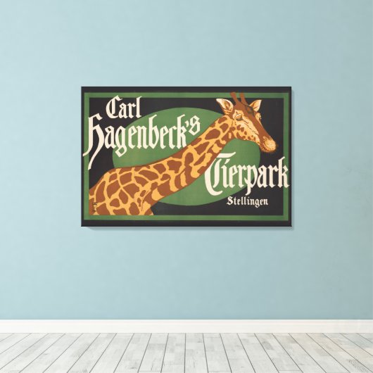 Carl Hagenbeck's Tierpark Circus Poster Canvas Afdruk (Insitu (Houten vloer))