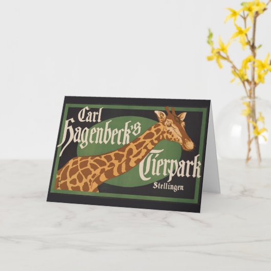  Carl Hagenbeck's Tierpark Circus Poster Kaart (Gele Bloem)