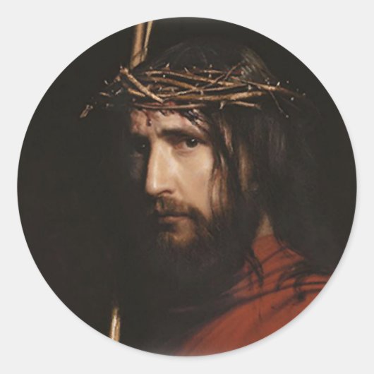 Carl Heinrich Bloch - Christus (Detail) Ronde Sticker (Voorkant)