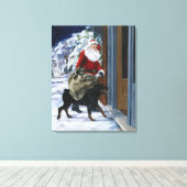 Carl Helping Santa Claus uit (b) Canvas Afdruk (Insitu (Houten vloer))
