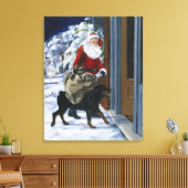 Carl Helping Santa Claus uit (b) Canvas Afdruk (Insitu (Woonkamer))