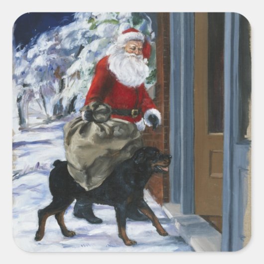 Carl Helping Santa Claus uit (b) Vierkante Sticker (Voorkant)