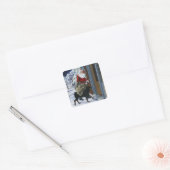 Carl Helping Santa Claus uit (b) Vierkante Sticker (Envelop)