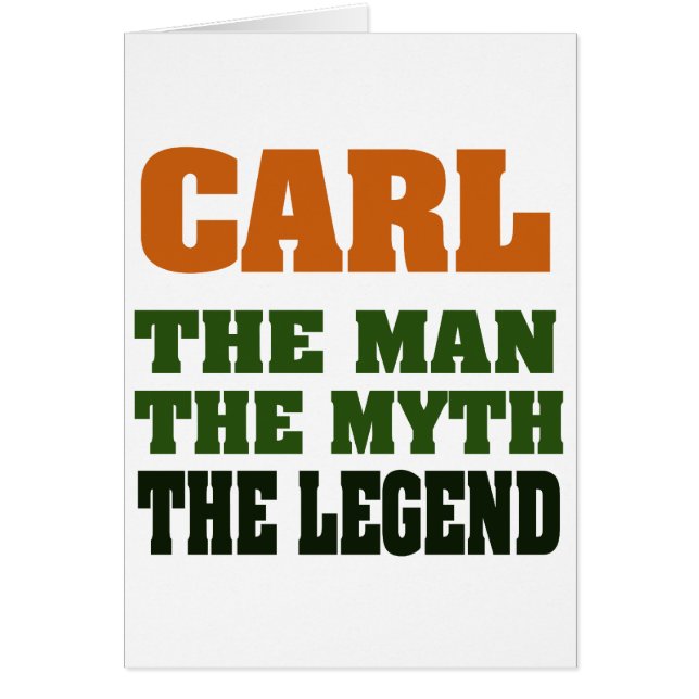 Carl - het Man, de mythe, de Legende (Voorkant)