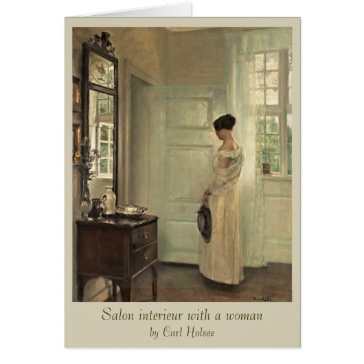Carl Holsøe Salon interieur met vrouw CC0573 (Voorkant)