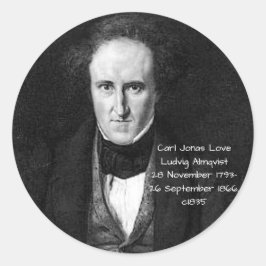 Carl Jonas Love Ludvig Almqvist c1835 Ronde Sticker