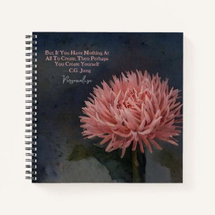 Carl Jung Creative Quote Schattigee Roze Bloemen D Notitieboek