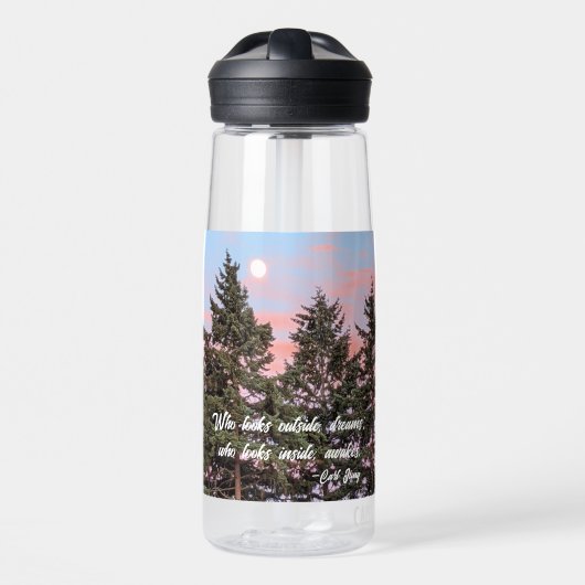 Carl Jung Quote Rising Moon Sunset Waterfles (Voorkant)