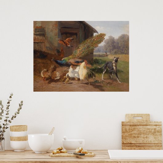 Carl Jutz De hond in de vuilnisbelt Poster (Keuken)