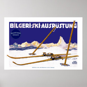 Carl Kunst Bilgeri Ski Equipment Poster