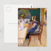 Carl Larsson A Late Riser's Miserable Breakfast Briefkaart (Voorkant / Achterkant)