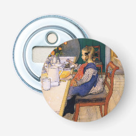 Carl Larsson A Late Riser's Miserable Breakfast Button Flesopener