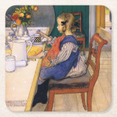 Carl Larsson A Late Risers Miserable Breakfast Kartonnen Onderzetters (Voorkant)