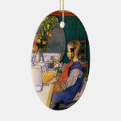 Carl Larsson A Late Riser's Miserable Breakfast Keramisch Ornament (Rechts)