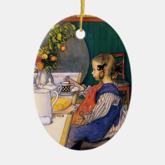 Carl Larsson A Late Riser's Miserable Breakfast Keramisch Ornament (Voorkant)