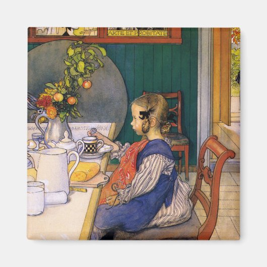 Carl Larsson A Late Riser's Miserable Breakfast Magneet (Voorkant)