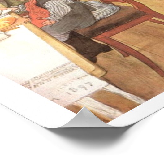 Carl Larsson A Late Riser's Miserable Breakfast Poster (Hoek)