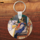 Carl Larsson A Late Riser's Miserable Breakfast Sleutelhanger (Voorkant)