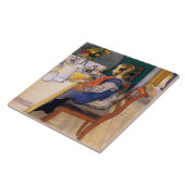 Carl Larsson A Late Riser's Miserable Breakfast Tegeltje (Zijkant)