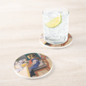 Carl Larsson A Late Risers Miserable Breakfast Zandsteen Onderzetter (Zijkant)