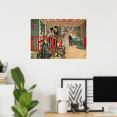 Carl Larsson art: Een dag van feestvieren Poster (Thuiskantoor)
