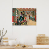 Carl Larsson art: Een dag van feestvieren Poster (Keuken)