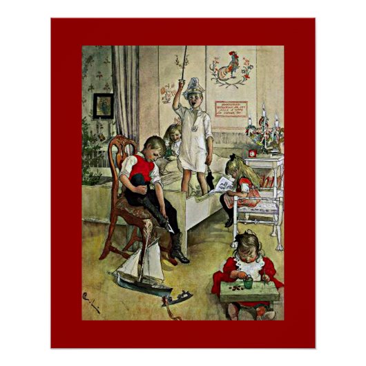Carl Larsson art: Kerstmorgen Perfect Poster (Voorkant)