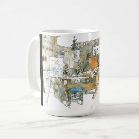 Carl Larsson Artist Studio Workroom Waterverf Mok (Voorkant links)