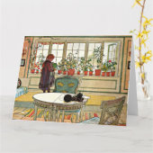 Carl Larsson - Bloemen op de vensterbank kaart (Gele Bloem)