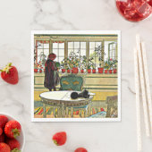 Carl Larsson - Bloemen op een ramen Servet (Insitu)