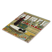 Carl Larsson - Bloemen op een ramen Tegeltje (Zijkant)