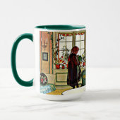 Carl Larsson - Bloemen op een vensterbank, beelden Mok (Links)