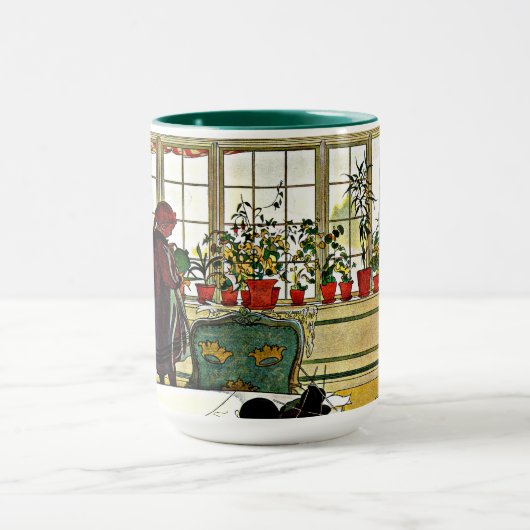 Carl Larsson - Bloemen op een vensterbank, kunstdr Mok (Midden)