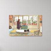 Carl Larsson  Bloemen op het raam Canvas Afdruk (Voorkant)