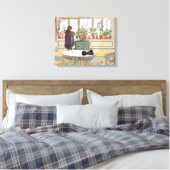 Carl Larsson - Bloemen op het raam Canvas Afdruk (Insitu (Slaapkamer))