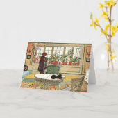 Carl Larsson - Bloemen op het raam Kaart (Gele Bloem)