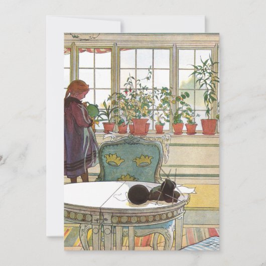 Carl Larsson - Bloemen op het raam Kaart (Voorkant)