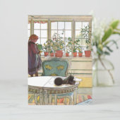 Carl Larsson - Bloemen op het raam Kaart (Staand voorkant)