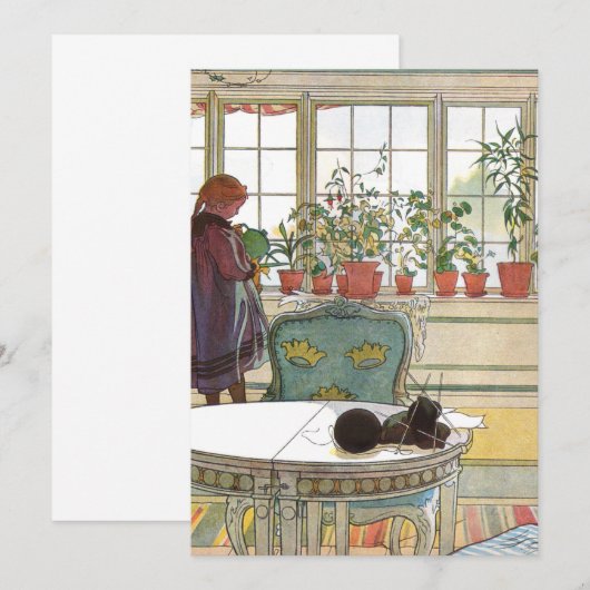 Carl Larsson - Bloemen op het raam Kaart (Voorkant / Achterkant)