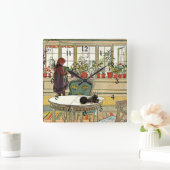 Carl Larsson - Bloemen op het raam Vierkante Klok (Huis)
